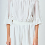 Ruffled Sleeve Romper