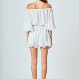 Ruffled Sleeve Romper