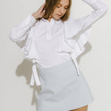 Shoulder Ruffle Poplin Shirt