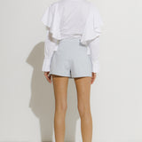 Shoulder Ruffle Poplin Shirt
