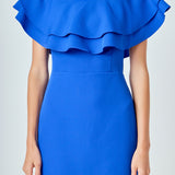 Ruffled Off Shoulder Mini Dress