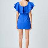Ruffled Off Shoulder Mini Dress