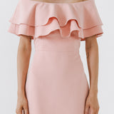 Ruffled Off Shoulder Mini Dress