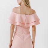 Ruffled Off Shoulder Mini Dress