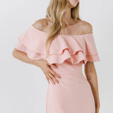 Ruffled Off Shoulder Mini Dress
