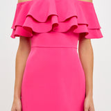 Ruffled Off Shoulder Mini Dress