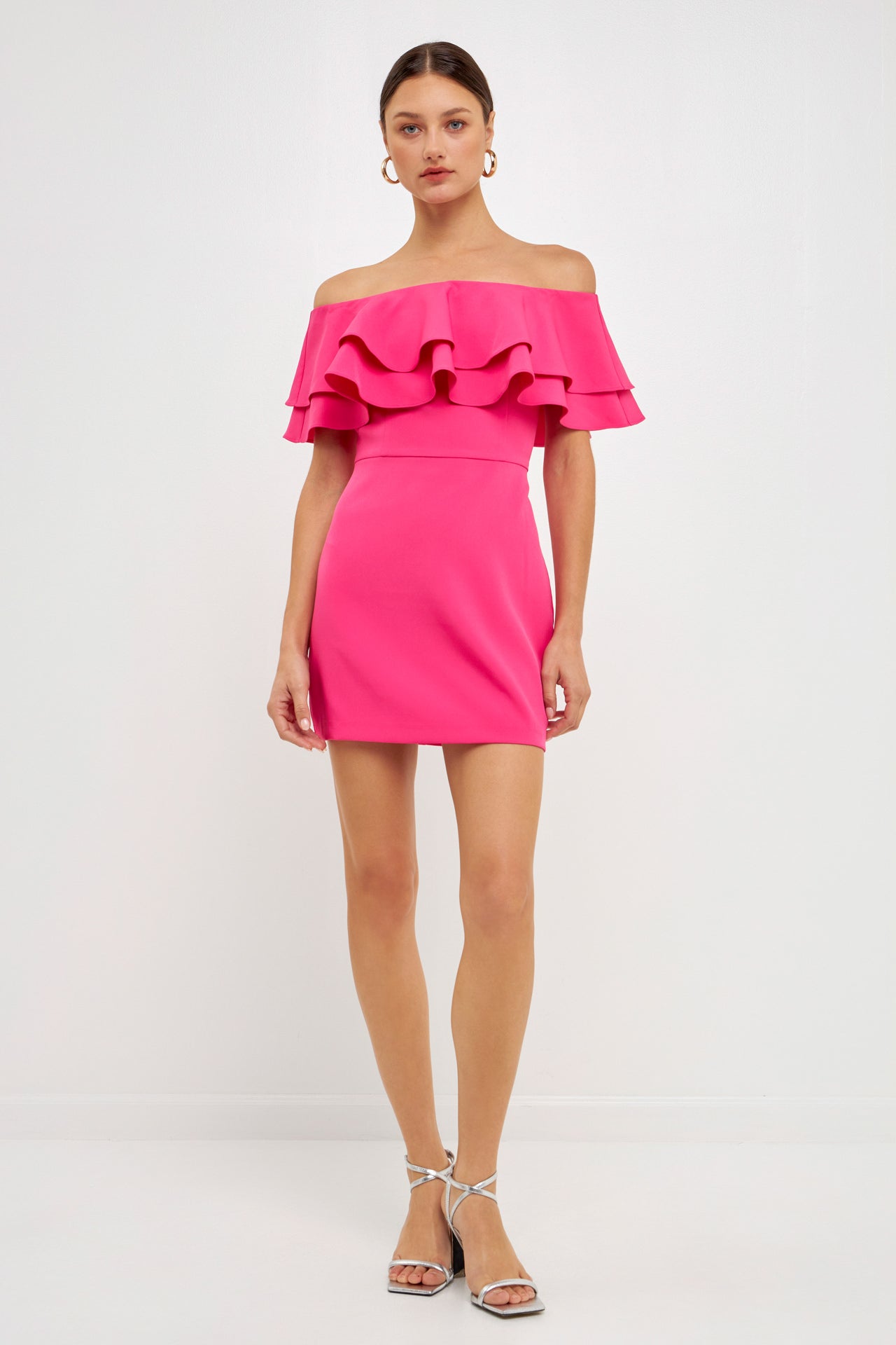 Ruffled Off Shoulder Mini Dress Ruffled Off Shoulder Mini Dress