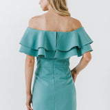 Ruffled Off Shoulder Mini Dress