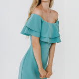 Ruffled Off Shoulder Mini Dress
