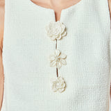 Stacy Floral Trim Seamed Mini Dress