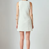 Stacy Floral Trim Seamed Mini Dress