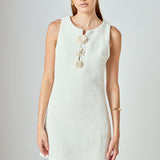 Stacy Floral Trim Seamed Mini Dress