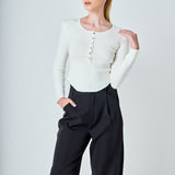 Shoulder Pad Knit Top
