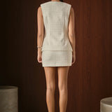 Mid-Waisted Tweed Mini Skirt