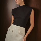 Mid-Waisted Tweed Mini Skirt