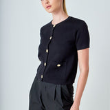 Short Sleeve Button-Up Cardigan