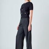 Short Sleeve Button-Up Cardigan