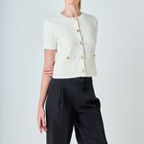 Short Sleeve Button-Up Cardigan