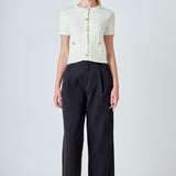 Short Sleeve Button-Up Cardigan