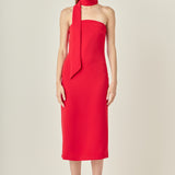 Choker Tie Midi Dress