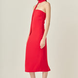 Choker Tie Midi Dress