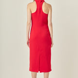 Choker Tie Midi Dress
