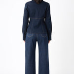 GREY LAB-Denim Flared Shirt-SHIRTS & BLOUSES available at Objectrare