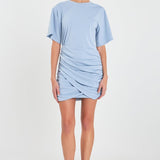 Asymmetric Ruched Mini Dress