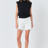 Mock Neck Sleeveless Knit Top