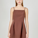 Pleated Structured Mini Dress