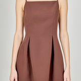 Pleated Structured Mini Dress