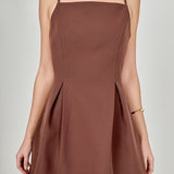 Pleated Structured Mini Dress