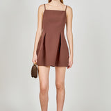 Pleated Structured Mini Dress