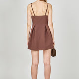 Pleated Structured Mini Dress