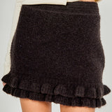 Knit Ruffles Mini Skirt