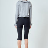 Ruffled V-Neck Cardigan