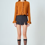 Ruffle Cropped Cardigan