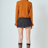 Ruffle Cropped Cardigan