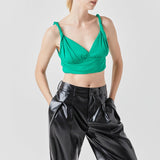 Pleated Faux Leather Pants