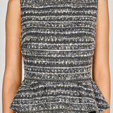 Sequin Textured Peplum Top