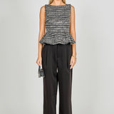 Sequin Textured Peplum Top