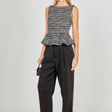 Sequin Textured Peplum Top