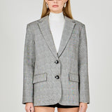 Oversized Plaid Bazer