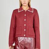 Arden Embellished Collar Button Up Cardigan