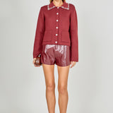 Arden Embellished Collar Button Up Cardigan