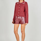 Arden Embellished Collar Button Up Cardigan