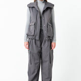 Snap Button Boxy Vest