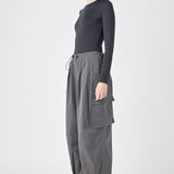 Low Waisted Pleated Cargo Pants