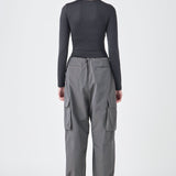 Low Waisted Pleated Cargo Pants