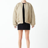 Ruched Bomber Jacket